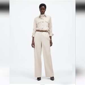 NWT Madewell Women'sThe Harlow Wide-Leg Trouser in Brushed Twill Sz 0 $118